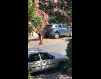 Collab winy - Backhoe pulling car blocking steel plate