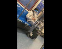 Plastic face shield lady clips nails subway 