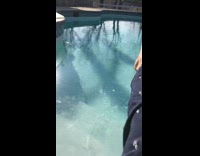 Girl slips on frozen pool ice fail