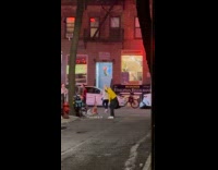 Collab WINY - Man plays golf hitting milk carton on street 