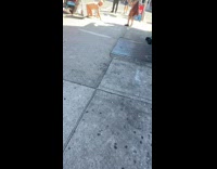 Bald guy wearing underwear crawls on hands knees 