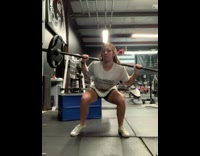 Lady lifting weights almost injures neck fail 