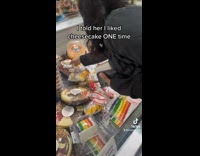 Guy tells girlfriend he doesnt want cheesecake and she threatens him