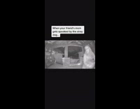 Woman scared by dog porch security camera
