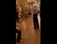 Collab IITW - Woman head scarf poses inside opera house