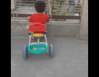 Kid pretends to crash copying GTA