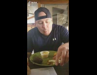 Guy eats food funny voice accent