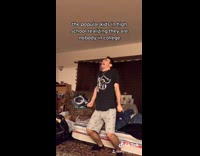 Guy in room throwing a fit 