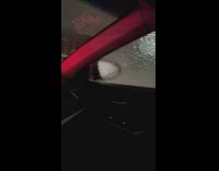 Sheet of ice formed on car window