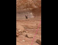 Guy tries to swing from canyon ledge fail 