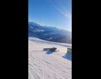 Man Trips and Falls Off Wooden Flat Rail