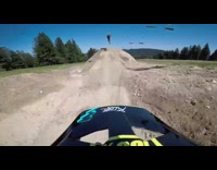 Guy jumps yellow bicycle up ramp fail 