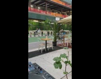 Guy clear plastic bubble helmet sidewalk dj 