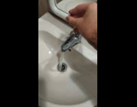 Guy shows screaming faucet in college bathroom