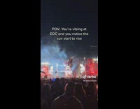 People Vibes to Music as Sun Rises