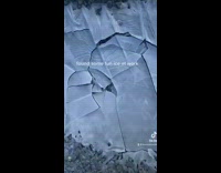 Satisfying ice breaking on floor sound 