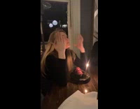 Girl making wish for birthday cake no more chlamydia 