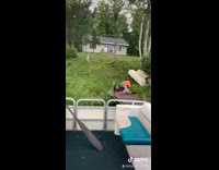 Two guys slip fall on dock fail