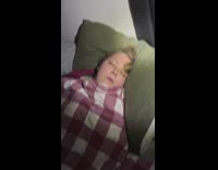 Filmer wakes up woman sleep on bed