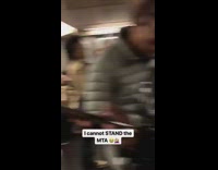 Guy holds a goat on subway train, people talk about colorism on train 