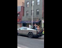 Collab WINY - String quartet band play on Tesla cybertruck