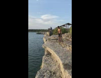 Guy double front flip flat rock lake 