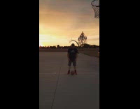 Man shoots ball backwards and it goes in 