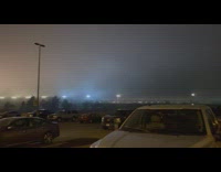 Runway lights guide to a foggy and cloudy visibility