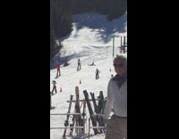 Collab JerrySlams - Guy does a full splits while being pulled by pull tow on ski mountain