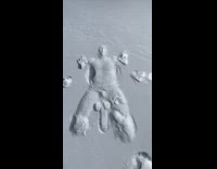 Guy falls shows body imprint on snow 