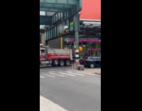 Spiderman stand and pose at metal beam