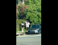 Collab IITW - Man in white suit and shorts poses by the tree on the sidewalk