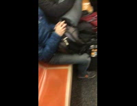 Guy on Subway Sleeps With White Sheet Pulled Over Body