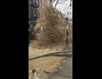 Mud geyser in new york streets