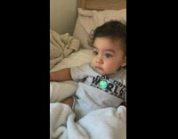 Baby watching toy story moves woman