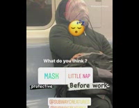 Guy sleeps with brown scarf over face 