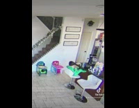 Little boy security camera flips off mom