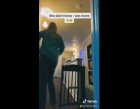 Scare friend upstairs night time lights off