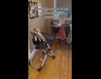 Little baby grabs mini pancake quickly 