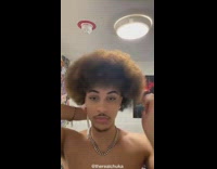 Bald guy uses shoelace to tie hair back 