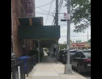 Guy pull ups scaffolding beam green awning 