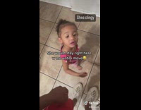 Dad teases daughter, lets her hand go 