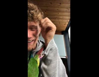 Bird Kisses Man then Falls Off Sleeve