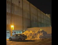 Guy leaps from window into snow pile
