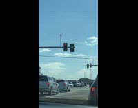 Traffic light pole shake because of wind 