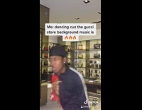 Guy dances to gucci store background music 