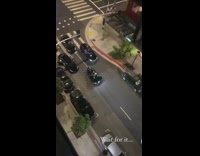 People dance party cars road noise nighttime