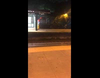 Guy with clown costume walks alone at street in NY 