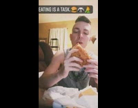 Guy eats burger pet raccoon wants bite 