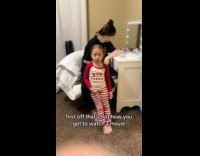 Kid asking dad to watch movie 